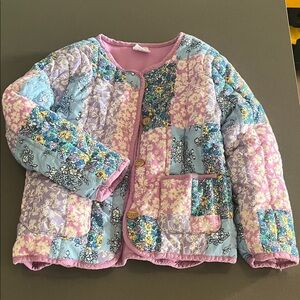 Wonder Nation Patchwork Puffer Jacket - Pink, Blue, and Purple